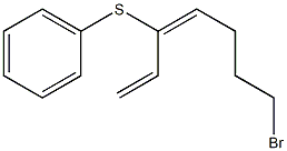 (3E)-7-ブロモ-3-(フェニルチオ)-1,3-ヘプタジエン 化学構造式