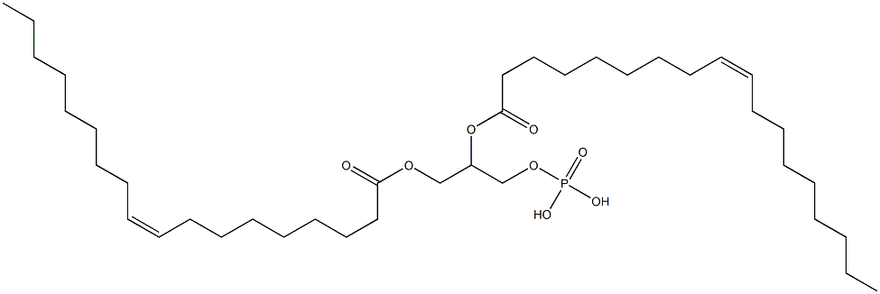 (-)-1-O,2-O-ジオレオイル-D-グリセロール3-りん酸 化学構造式