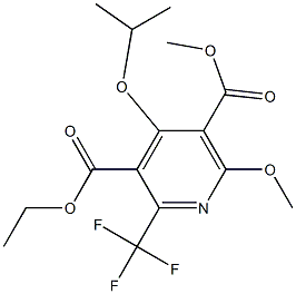 4-(イソプロポキシ)-6-メトキシ-2-(トリフルオロメチル)ピリジン-3,5-ジカルボン酸3-エチル5-メチル 化学構造式