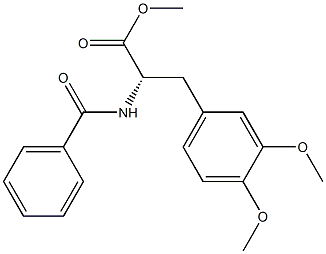 (S)-2-ベンゾイルアミノ-3-(3,4-ジメトキシフェニル)プロパン酸メチル 化学構造式