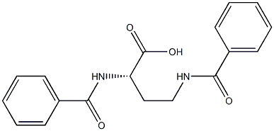 [S,(-)]-2,4-ジ(ベンゾイルアミノ)酪酸 化学構造式