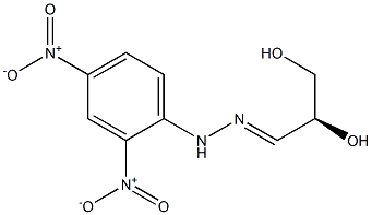 (S)-2,3-ジヒドロキシプロピオンアルデヒド2,4-ジニトロフェニルヒドラゾン 化学構造式