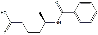 [R,(-)]-5-(ベンゾイルアミノ)ヘキサン酸 化学構造式