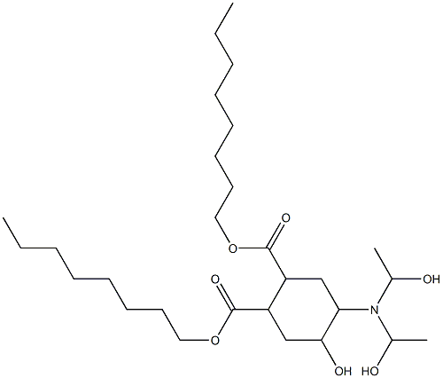 5-Hydroxy-4-[bis(1-hydroxyethyl)amino]-1,2-cyclohexanedicarboxylic acid dioctyl ester Structure