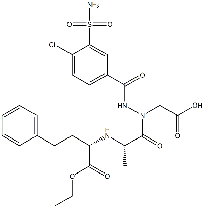 1-[(2S)-1-Oxo-2-[[(1S)-3-phenyl-1-(ethoxycarbonyl)propyl]amino]propyl]-2-(4-chloro-3-aminosulfonylbenzoyl)hydrazinoacetic acid
