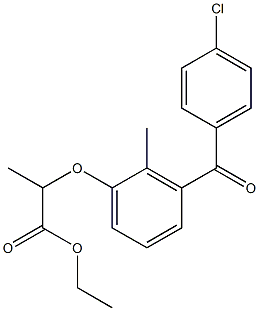 2-[3-(p-クロロベンゾイル)-o-トリルオキシ]プロピオン酸エチル 化学構造式