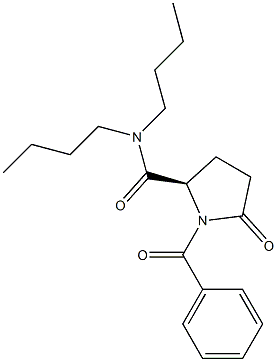 (2R)-1-ベンゾイル-N,N-ジブチル-5-オキソ-2-ピロリジンカルボアミド 化学構造式