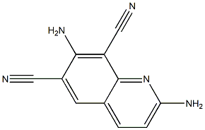 2,7-ジアミノ-6,8-キノリンジカルボニトリル 化学構造式