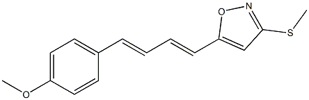 5-[(1E,3E)-4-[4-メトキシフェニル]-1,3-ブタジエニル]-3-(メチルチオ)イソオキサゾール 化学構造式