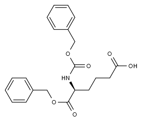 [S,(-)]-2-[[(ベンジルオキシ)カルボニル]アミノ]アジピン酸水素1-ベンジル 化学構造式