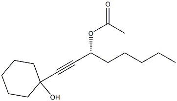 酢酸(R)-3-(1-ヒドロキシシクロヘキシル)-1-ペンチル-2-プロピニル 化学構造式