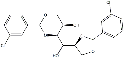 1-O,3-O:5-O,6-O-Bis(3-chlorobenzylidene)-L-glucitol Struktur