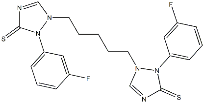 1,1'-(1,5-ペンタンジイル)ビス[2-(3-フルオロフェニル)-1H-1,2,4-トリアゾール-3(2H)-チオン] 化学構造式