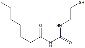 1-(2-メルカプトエチル)-3-(1-オキソヘプチル)尿素 化学構造式