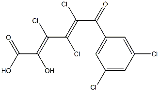 (2E,4E)-2-ヒドロキシ-3,4,5-トリクロロ-6-オキソ-6-(3,5-ジクロロフェニル)-2,4-ヘキサジエン酸 化学構造式