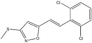 5-[(E)-2-[2,6-ジクロロフェニル]ビニル]-3-(メチルチオ)イソオキサゾール 化学構造式