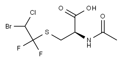 N-アセチル-3-[(2-ブロモ-2-クロロ-1,1-ジフルオロエチル)チオ]-L-アラニン 化学構造式