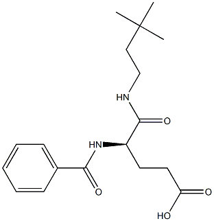 (R)-4-(ベンゾイルアミノ)-5-オキソ-5-(3,3-ジメチルブチルアミノ)吉草酸 化学構造式