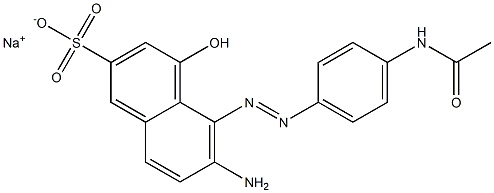 5-[[4-(アセチルアミノ)フェニル]アゾ]-6-アミノ-4-ヒドロキシ-2-ナフタレンスルホン酸ナトリウム 化学構造式