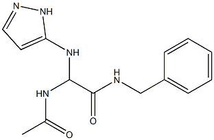 2-アセチルアミノ-2-[(2H-ピラゾール-3-イル)アミノ]-N-ベンジルアセトアミド 化学構造式