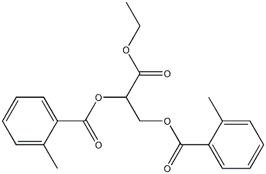 (-)-2-O,3-O-ジ(o-メチルベンゾイル)-D-グリセリン酸エチル 化学構造式