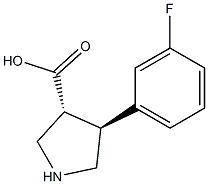 (3R,4S)-4-(3-氟苯基)吡咯烷-3-羧酸, , 结构式