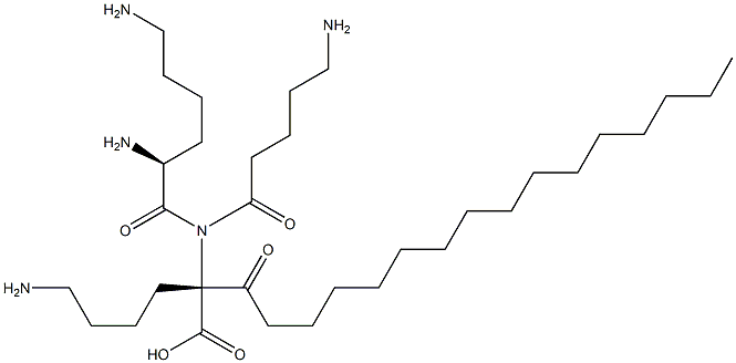 パルミトイルリシルアミノバレロイルリシン 化学構造式