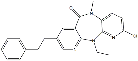2-chloro-5,11-dihydro-11--ethyl-5-methyl-8-phenylethyl-6H-dipyrido(3,2-b-2',3'-e)(1,4)diazepin-6-one
