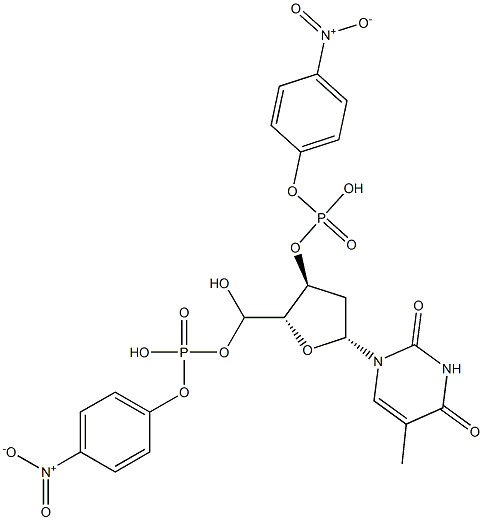 デオキシチミジン3′,5′-ビス(p-ニトロフェニルホスファート) 化学構造式