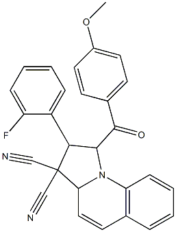 2-(2-fluorophenyl)-1-(4-methoxybenzoyl)-1,2-dihydropyrrolo[1,2-a]quinoline-3,3(3aH)-dicarbonitrile Structure