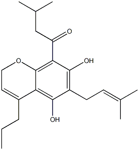 5,7-Dihydroxy-6-(3-methyl-2-butenyl)-8-(3-methyl-1-oxobutyl)-4-propyl-2H-1-benzopyran