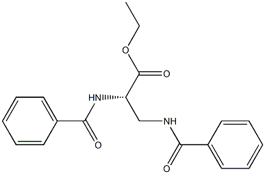 [S,(-)]-2,3-ジ(ベンゾイルアミノ)プロピオン酸エチル 化学構造式