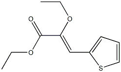 (Z)-3-(チオフェン-2-イル)-2-エトキシアクリル酸エチル 化学構造式