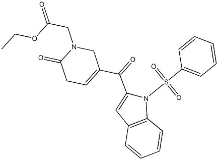 3-[(1-Phenylsulfonyl-1H-indol-2-yl)carbonyl]-6-oxo-1,2,5,6-tetrahydropyridine-1-acetic acid ethyl ester