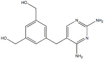 5-(2,4-ジアミノピリミジン-5-イルメチル)ベンゼン-1,3-ビスメタノール 化学構造式
