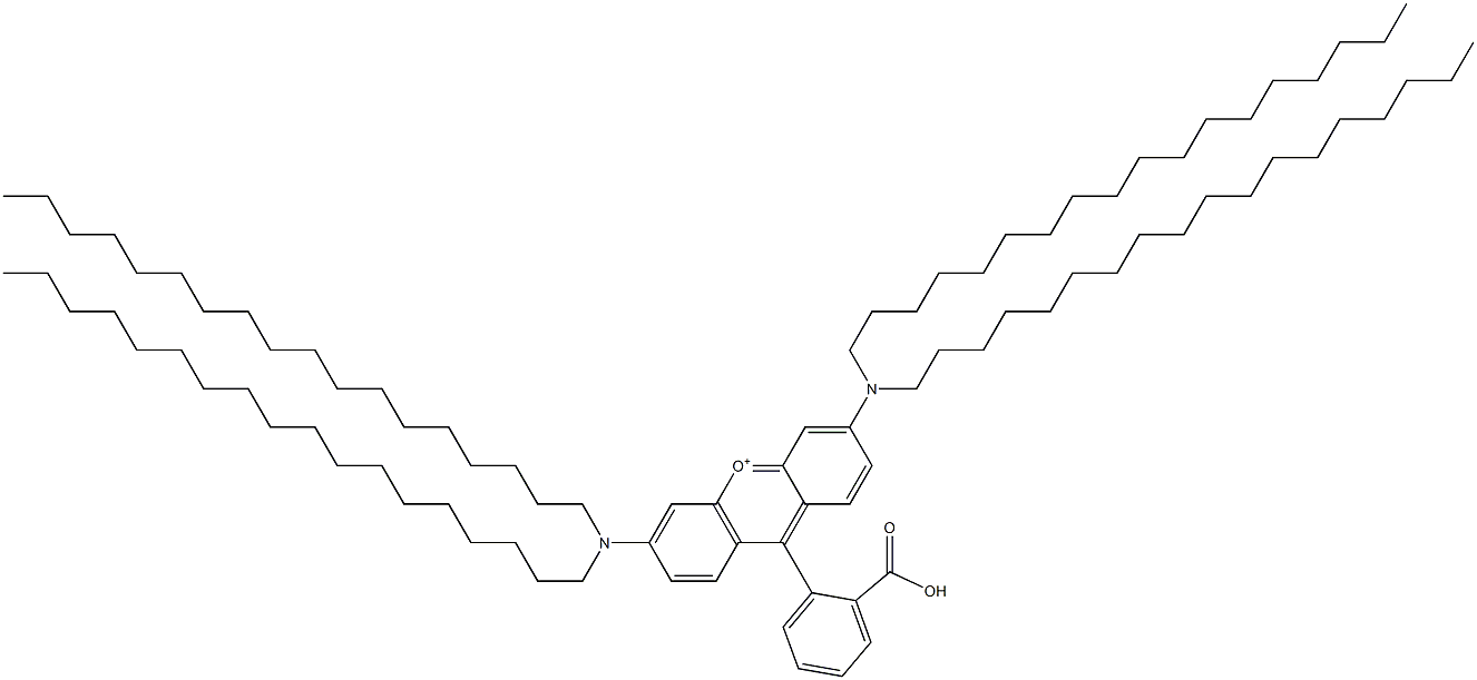 9-(2-カルボキシフェニル)-3,6-ビス(ジオクタデシルアミノ)キサンチリウム 化学構造式
