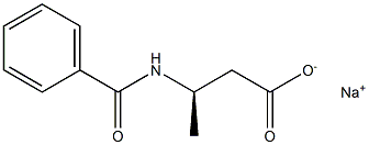 [R,(-)]-3-(ベンゾイルアミノ)酪酸ナトリウム 化学構造式