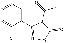 4-アセチル-3-(o-クロロフェニル)-4,5-ジヒドロイソオキサゾール-5-オン 化学構造式