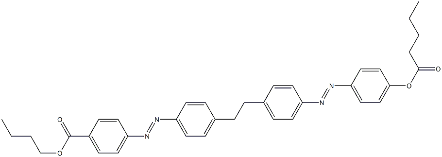 4-[4-[2-[4-[(4-ペンタノイルオキシフェニル)アゾ]フェニル]エチル]フェニルアゾ]安息香酸ブチル 化学構造式