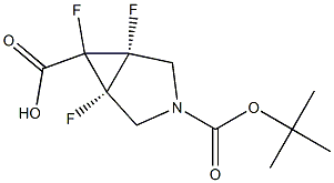 (1R,5S,6s)-3-(tert-butoxycarbonyl)-1,5,6-trifluoro-3-azabicyclo[3.1.0]hexane-6-carboxylic acid 结构式
