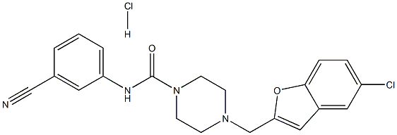 4-[(5-CHLORO-1-BENZOFURAN-2-YL)METHYL]-N-(3-CYANOPHENYL)PIPERAZINE-1-CARBOXAMIDE HYDROCHLORIDE