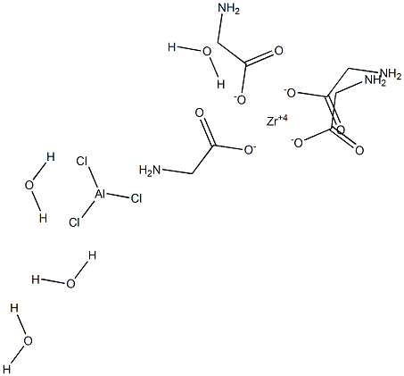 三氯水合甘氨酸铝锆, , 结构式