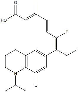 7-(1-(1-methylethyl)-8-chloro-1,2,3,4-tetrahydroquinolin-6-yl)-6-fluoro-3-methyl-2,4,6-nonatrienoic acid