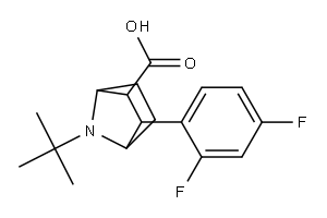 7-tert-Butyl-3-(2,4-difluorophenyl)-7-aza-bicyclo[2.2.1]heptane-2-carboxylic acid Struktur