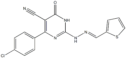 4-(4-chlorophenyl)-6-oxo-2-[2-(2-thienylmethylidene)hydrazino]-1,6-dihydropyrimidine-5-carbonitrile
