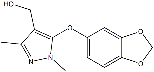 [5-(2H-1,3-benzodioxol-5-yloxy)-1,3-dimethyl-1H-pyrazol-4-yl]methanol Structure
