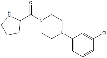 1-(3-chlorophenyl)-4-(pyrrolidin-2-ylcarbonyl)piperazine Structure