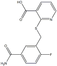 2-{[(5-carbamoyl-2-fluorophenyl)methyl]sulfanyl}pyridine-3-carboxylic acid Structure