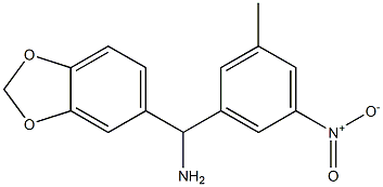 2H-1,3-benzodioxol-5-yl(3-methyl-5-nitrophenyl)methanamine Structure