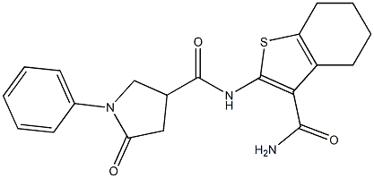 N-[3-(aminocarbonyl)-4,5,6,7-tetrahydro-1-benzothien-2-yl]-5-oxo-1-phenyl-3-pyrrolidinecarboxamide